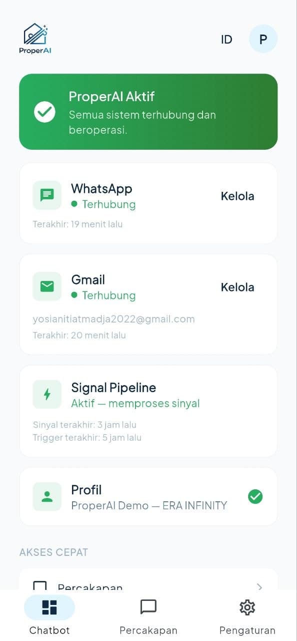 ProperAI mobile app conversation screen