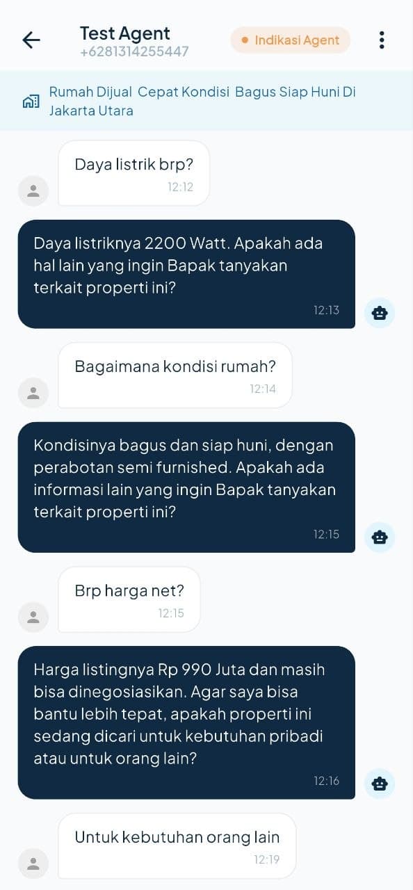 ProperAI mobile app chat screen